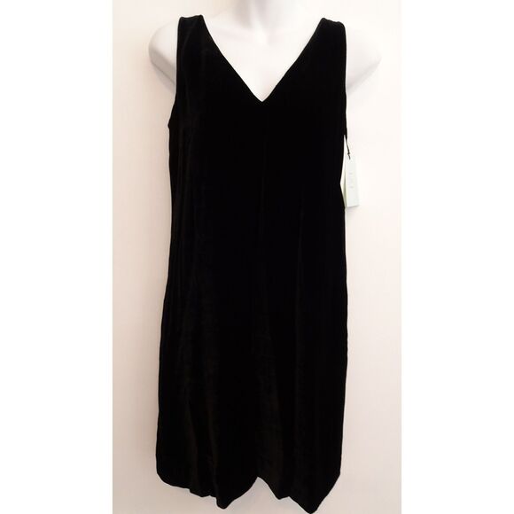 Theory Women's IWG Double V Dress B Black Ramona Velvet Sz S NWT 265 - Picture 6 of 12